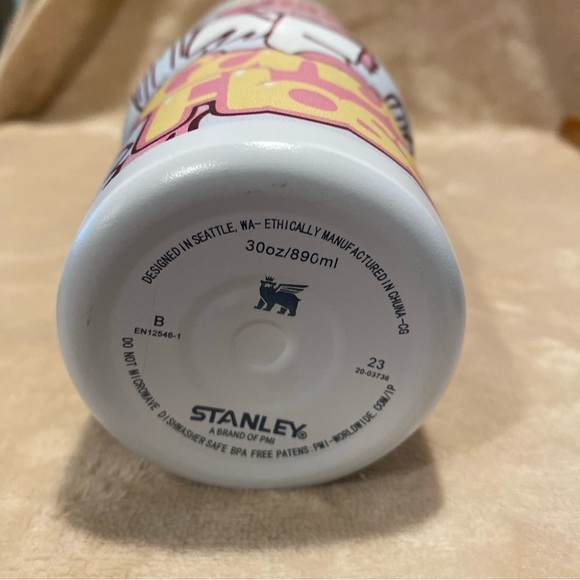 Stanley White and Pink Labubu Insulated Bottle - Picture 10 of 13